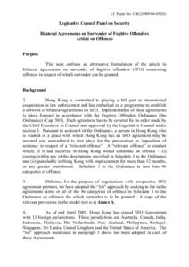 LC Paper No. CB[removed])  Legislative Council Panel on Security Bilateral Agreements on Surrender of Fugitive Offenders Article on Offences