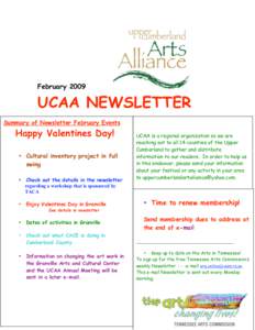 FebruaryUCAA NEWSLETTER Summary of Newsletter February Events  Happy Valentines Day!