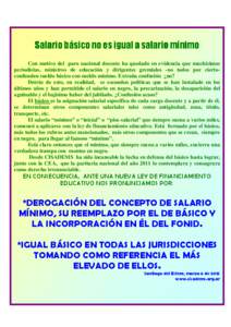 Salario básico no es igual a salario salario mínimo Con motivo del paro nacional docente ha quedado en evidencia que muchísimos