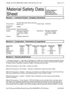 [removed]ACCENT MSPR 6PK SATIN CANYON BLACK 3 OZ  Page 1 of 5 Material Safety Data Sheet