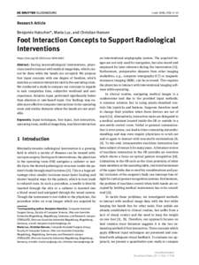 i-com 2018; 17(1): 3–13  Research Article Benjamin Hatscher*, Maria Luz, and Christian Hansen  Foot Interaction Concepts to Support Radiological