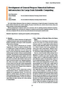 Chapter 2	 Epoch-Making Simulation Development of General Purpose Numerical Software Infrastructure for Large Scale Scientific Computing