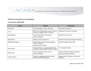 Microsoft Word - ACARA Curriculum Reference Group Languages