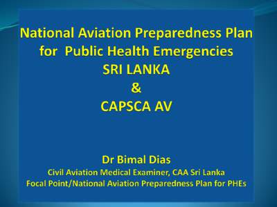 National Aviation Programme for Prevention of Public Health Emergencies