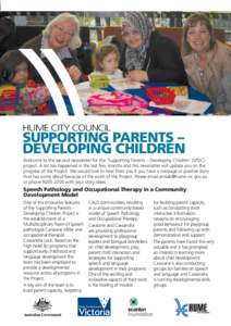 HUME CITY COUNCIL  SUPPORTING PARENTS – DEVELOPING CHILDREN NEWSLETTER HUME CITY COUNCIL