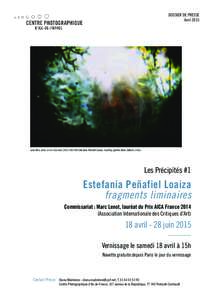 DOSSIER DE PRESSE Avril 2015 sans titre, série un air d’accueil,  © Estefanía Peñafiel Loaiza. Courtesy galerie Alain Gutharc, Paris  Les Précipités #1