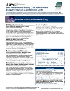 State Incentives for Achieving Clean and Renewable  Energy Development on Contaminated Lands for Mississippi