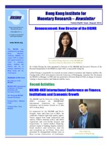 Hong Kong Institute for Monetary Research – Newsletter Twenty-Eighth Issue (AugustHong Kong Institute for Monetary Research