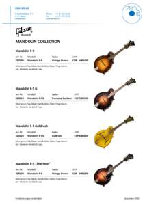 MANDOLIN COLLECTION Mandolin F-9 Art-Nr[removed]Modell