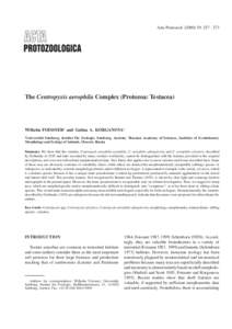 Acta Protozool: The Centropyxis aerophila Complex (Protozoa: Testacea) Wilhelm FOISSNER1 and Galina A. KORGANOVA2 1