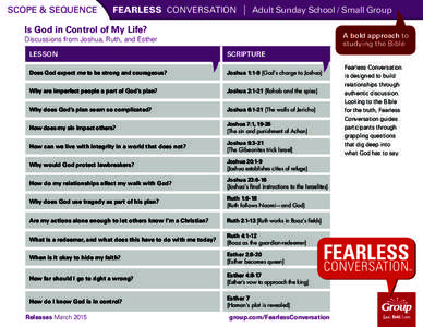 SCOPE & SEQUENCE	  FEARLESS CONVERSATION | Adult Sunday School / Small Group