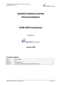 Spatially Enabling Australia - Draft Recommendations