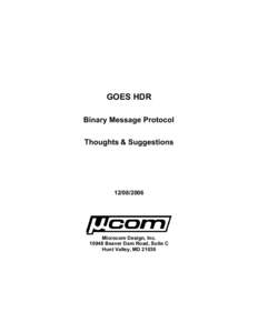 GOES HDR Binary Message Protocol Thoughts & Suggestions[removed]