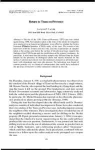 Journal of Scienr~ficExploration, Vol. 4, No. 1, pp[removed], 1990 Pergamon Press plc. Printed in the USA[removed] $3.00[removed]Society for Scientific Exploration