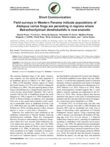 Atelopus varius / Mycology / Atelopus / Chytridiomycosis / Decline in amphibian populations / Panamanian golden frog / Batrachochytrium dendrobatidis / Amphibian / Golden frog / Toads / Biology / Herpetology