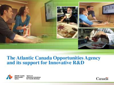 Investing in Innovation Investir dans l’innovation The Atlantic Canada Opportunities Agency and its support for Innovative R&D