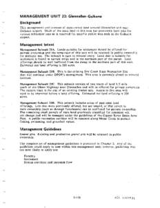 MANAGEMENT UNIT 23: Glennallen-Gulkana Background This management unit consists of state-owned land around Glennallen and near Gulkana airport. Much of the state land in this area has previously been sold for various set