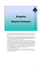 Water supply and sanitation in the United States / Arsenic / Oxoanions / Metalloids / Arsenate / Drinking water / Arsenite / Maximum Contaminant Level / Safe Drinking Water Act / Chemistry / Matter / Periodic table