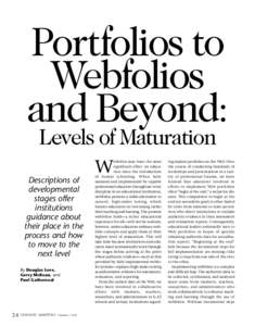 Portfolios to Webfolios and Beyond: Levels of Maturation  Descriptions of