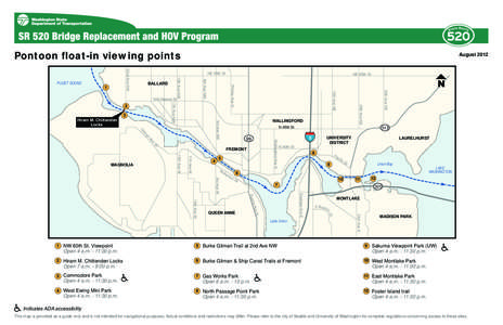 SR 520 Bridge Replacement and HOV Program Pontoon Viewpoints Map