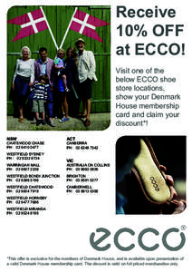 Receive 10% OFF at ECCO! Visit one of the below ECCO shoe store locations,
