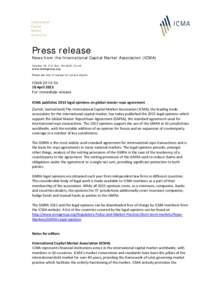 Press release  News from the International Capital Market Association (ICMA) Talacker 29, P.O. Box, CH-8022, Zurich www.icmagroup.org