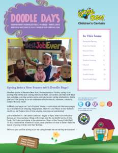 DOODLE DAYS  COMMUNITY NEWSLETTER | MARCH • APRIL 2016 SERVING WNY SINCE 1992 • WWW.DOODLEBUGS.COM  In This Issue
