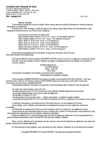 Académie Inter Musicale de Paris Secrétariat téléphonique centralisé 1 rue Henri-Becque - Hall D - BAL[removed]Paris Lundi au vendredi de 10h à 13h et de 14h à 19h samedi de 10h à 13 h et de 14h à 16h. Juin 201