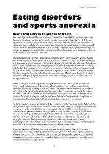 Chapter 7 – Sports anorexia  Eating disorders