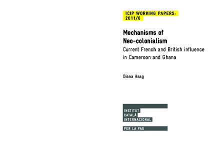 ICIPICIP WORKING PAPERS: Mechanisms of