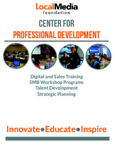 CENTER FOR PROFESSIONAL DEVELOPMENT Digital and Sales Training SMB Workshop Programs Talent Development