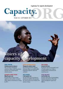 A gateway for capacity development  ISSUE 43 | SEPTEMBER 2011 Voices of capacity development