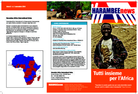 Anno 5 - n. 1 novembreHARAMBEEnews Harambee Africa International Onlus