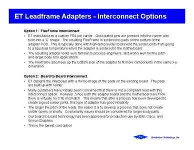 Microsoft PowerPoint - ISI Leadframe Adapter Options.ppt