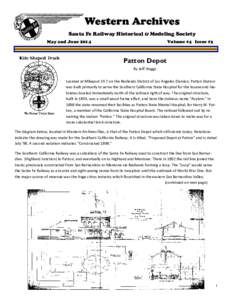 Western Archives Santa Fe Railway Historical & Modeling Society May and June 2014 Volume #4 Issue #3