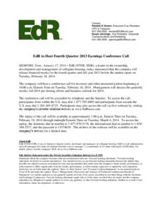 Forward-looking statement / European Drawer Rack / SEC filings / Form 10-K / Conference call