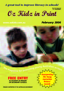 A great tool to improve literacy in schools! Print Post Approved P.P[removed]Oz Kidz in Print www.ozkidz.com.au