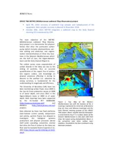 JERICO News  JERICO TNA METRO (MEditerranean sediment TRap Observatory) project • •