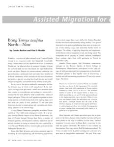 [  WILD EARTH FORUM] Assisted Migration for a Bring Torreya taxifolia