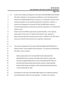 SR‐NP‐NLH‐053  Rate Stabilization Plan Rules and Refunds Application  Page 1 of 3  1   Q. 