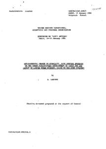 Symposium on Libya Antiqua; Environmental change or stability, with special emphasis on the Roman agricultural development of Libya and its impact on Libyan Roman economy prior to the Arab conquest; 1984