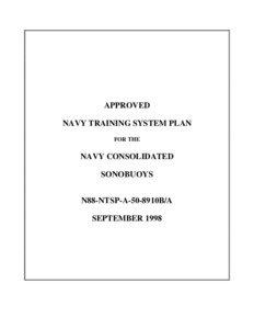 APPROVED NAVY TRAINING SYSTEM PLAN FOR THE