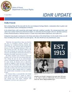 State of Illinois Department of Human Rights IDHR UPDATE  • June 2014