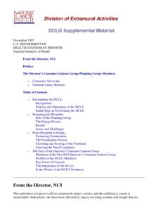 NCIDEA: DCLG Supplemental Material: November 6, 1997