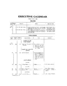 EXECUTIVE CALENDAR Friday, March 1, 1946 TREATIES Date of Calendar No.