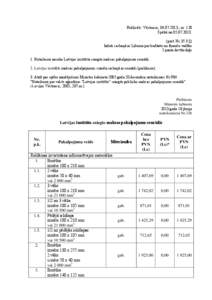 Publicēts: Vēstnesis, [removed]., nr. 128 Spēkā no[removed]prot. Nr.35 3.§) Izdoti saskaņā ar Likuma par budžetu un finanšu vadību 5.panta devīto daļu 1. Noteikumi nosaka Latvijas institūta sniegto mak