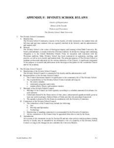 APPENDIX F:  DIVINITY SCHOOL BYLAWS