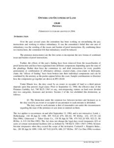 OWNERS AND OCCUPIERS OF LAND[removed]PREMISES PERMISSION TO PUBLISH GRANTED IN[removed]INTRODUCTION Over the past several years the committee has been working on streamlining the jury