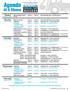 Agenda  Kentucky Rural Water Association 37 th Annual Conference and Exhibition  At A Glance