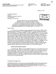 ·The World Bank INTERNATIONAL BANK FOR RECONSTRUCTION AND DEVELOPMENT INTERNATIONAL DEVELOPMENT ASSOCIATION 1818 H Street N.W. Washington, D.C[removed]